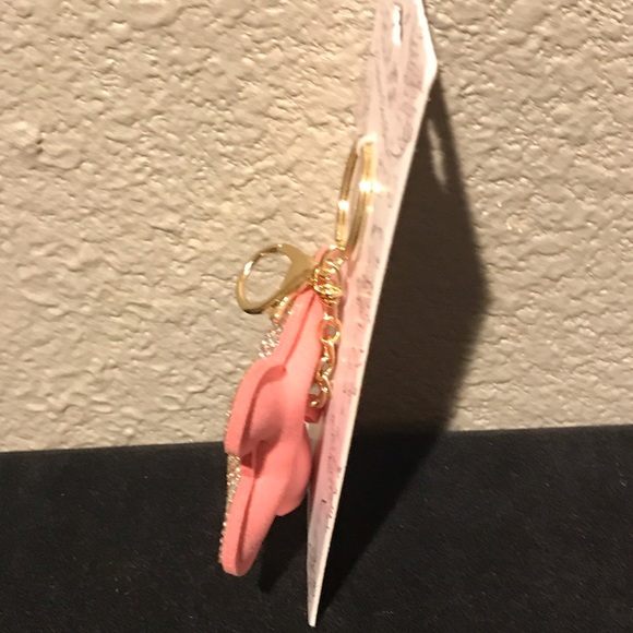 Pink Rhinestone Butterfly Keychain - Picture 3 of 4